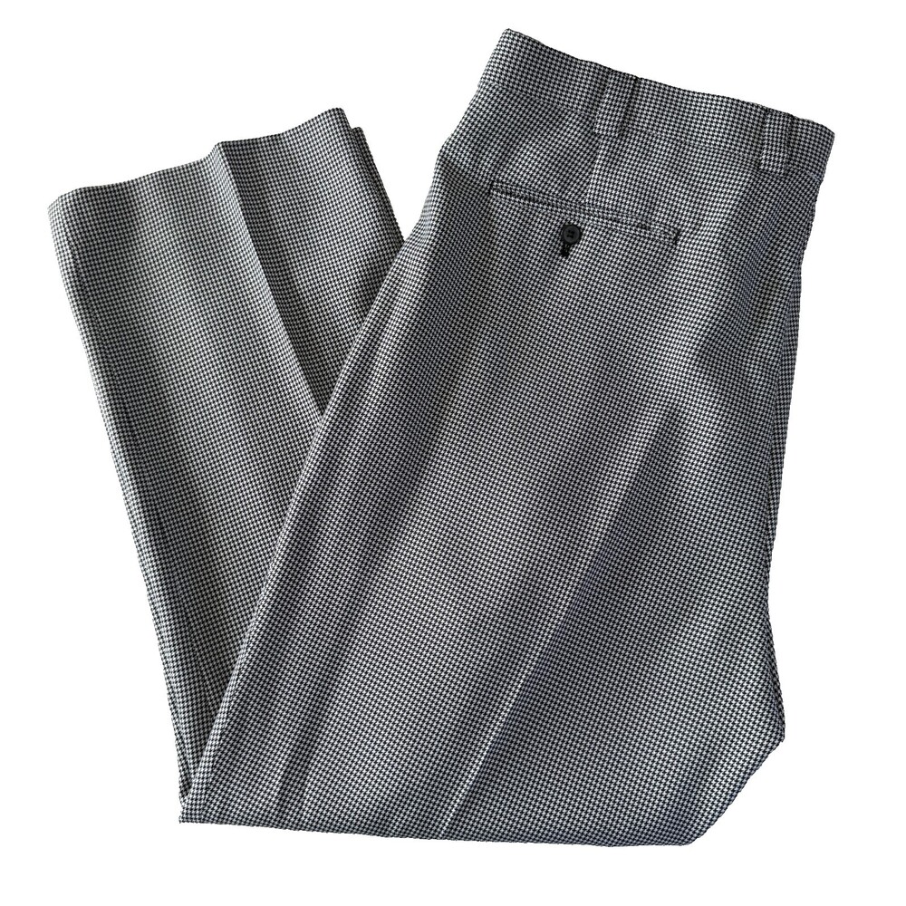 Falcone Men's Dress Pants, Houndstooth Black & White, Sz 45L, Roll Tide Alabama